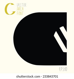 Arch font element, icon design template. Vector sign. 