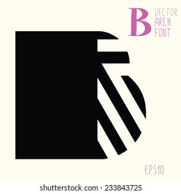 Arch font element, icon design template. Vector sign. 