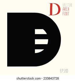 Arch font element, icon design template. Vector sign. 