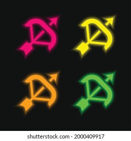 Icono de vector de neonato brillante de cuatro colores
