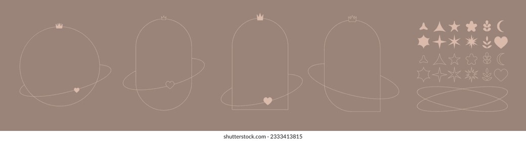 Elemento estético de marco de arco, ajuste de marco y elementos simples, estética simple para el proyecto, plantilla, afiche