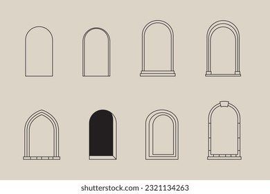 Arch frame design elements, Vector illustration set