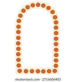 Marco de arco en estilo dibujado a mano con acentos punteados para diseños decorativos. Ideal para carteles, invitaciones y branding.