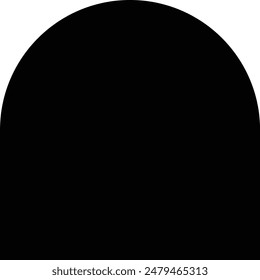 Arch frame or leaf design aesthetic element in trendy style, simple frame and elements, aesthetic geometric form for you stylized background project, template, poster, social media and silhouette.