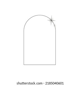 Marco de arco con estrellas. Elemento de diseño, logotipo.