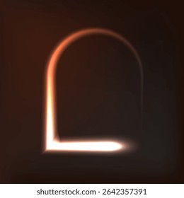 Arch Glow Warm Light Isolated in deep brown background