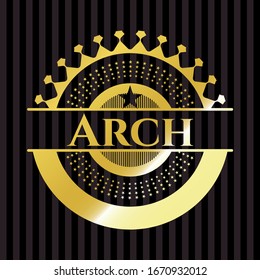 Insignia de oro de Arca. Ilustración vectorial. Detallado.