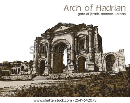 Arch of Hadrian, gate of jerash, amman, Jordan
