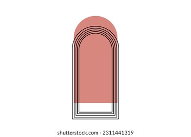 arch half minimal curved line illustration