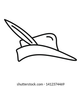 Arch hunter hat icon. Outline arch hunter hat vector icon for web design isolated on white background