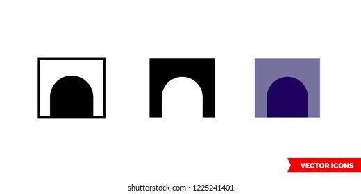Arch icon of 3 types: color, black and white, outline. Isolated vector sign symbol.