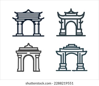 arch icon design. vector illustration of four temple arches