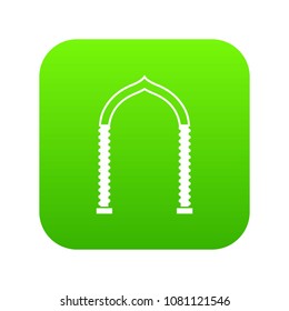 Arch icon digital green for any design isolated on white vector illustration