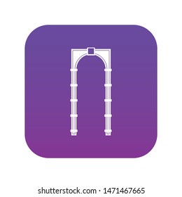 Arch icon digital purple for any design isolated on white vector illustration