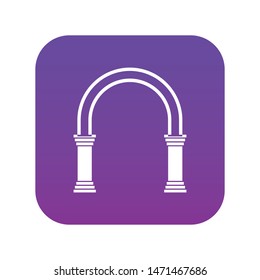 Arch icon digital purple for any design isolated on white vector illustration