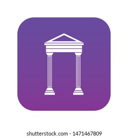 Arch icon digital purple for any design isolated on white vector illustration