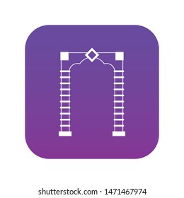 Arch icon digital purple for any design isolated on white vector illustration