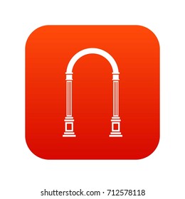 Arch icon digital red for any design isolated on white vector illustration