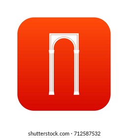 Arch icon digital red for any design isolated on white vector illustration