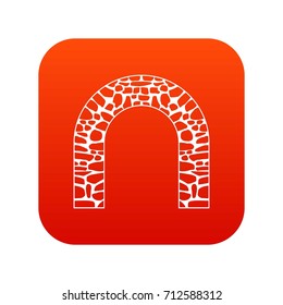 Arch icon digital red for any design isolated on white vector illustration