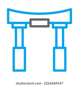 icono de arco de duocolor estilo azul chinés de nuevo año ilustración vector perfecto. Signo de icono de la colección moderna para la web. Diseño bonito