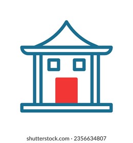 Arch icon duotone red blue colour chinese new year vector element and symbol perfect.