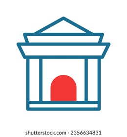 Arch icon duotone red blue colour chinese new year vector element and symbol perfect.