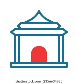 Arch icon duotone red blue colour chinese new year vector element and symbol perfect.