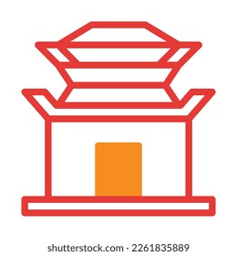 arch icon duotone red style chinese new year illustration vector perfect. Icon sign from modern collection for web. Nice design perfect.