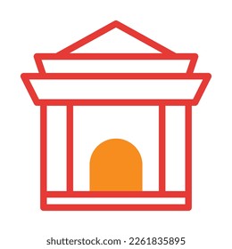 arch icon duotone red style chinese new year illustration vector perfect. Icon sign from modern collection for web. Nice design perfect.