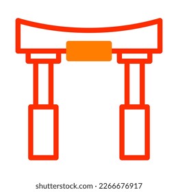 arch icon duotone red style chinese new year illustration vector perfect. Icon sign from modern collection for web. Nice design perfect