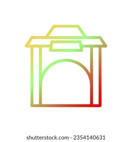 Arch icon gradient yellow green red colour chinese new year vector element and symbol perfect.