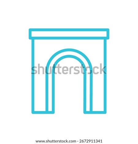 Arch icon, Isolated on white background. Blue icon
