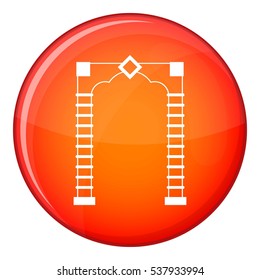 Arch icon in red circle isolated on white background vector illustration