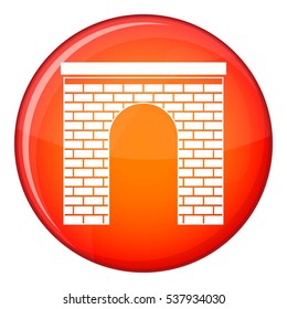 Arch icon in red circle isolated on white background vector illustration