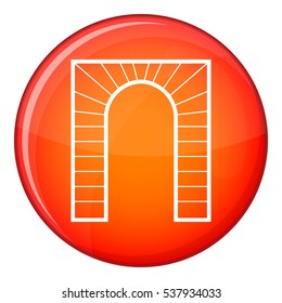 Arch icon in red circle isolated on white background vector illustration