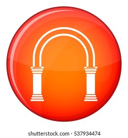 Arch icon in red circle isolated on white background vector illustration