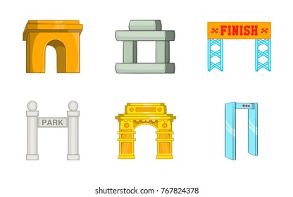Arch icon set. Cartoon set of arch vector icons for your web design isolated on white background