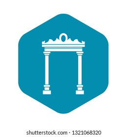 Arch icon in simple style isolated on white background