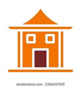 Arch icon solid orange brown colour chinese new year vector element and symbol perfect.