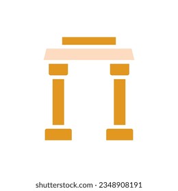 Arch icon solid orange yellow colour chinese new year vector element and symbol perfect.