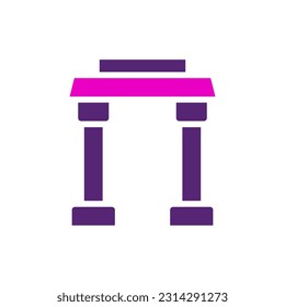 Arch icon solid purple pink colour chinese new year vector element and symbol perfect.