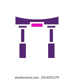 Arch icon solid purple pink colour chinese new year vector element and symbol perfect.