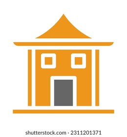 Arch icon solid style orange grey colour chinese new year vector element and symbol perfect.