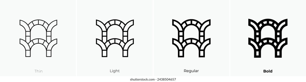 arch icon. Thin, Light Regular And Bold style design isolated on white background