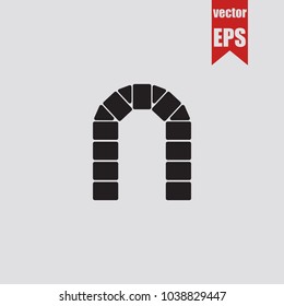 Arch icon in trendy isolated on grey background.Vector illustration.