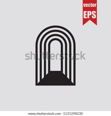 Arch icon in trendy isolated on grey background.Vector illustration.