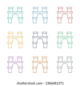 arch icon white background. Editable line arch icon from architecture. Trendy arch icon for web and mobile.