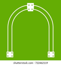 Arch icon white isolated on green background. Vector illustration