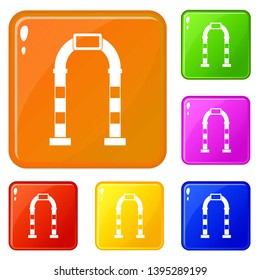 Arch icons set collection vector 6 color isolated on white background